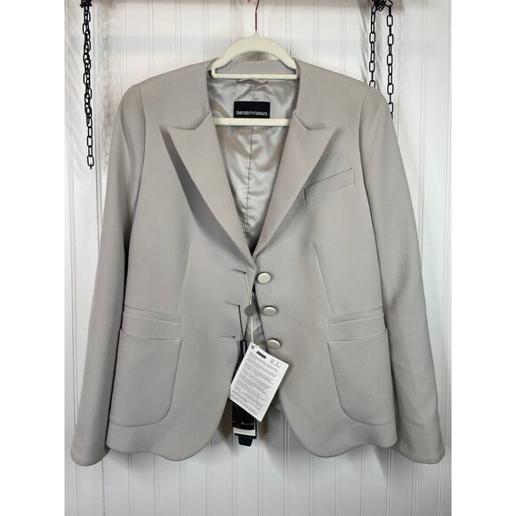 NWT Emporio Armani Gray Single Breasted Blazer Corpcore Office Corporate 12